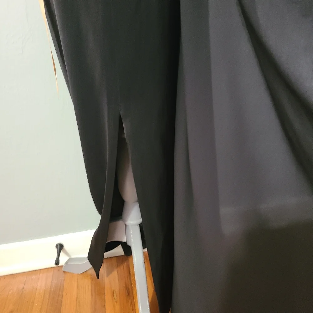 Lola by‎ Suman B Black Ruffled Draped Jumpsuit Size Med